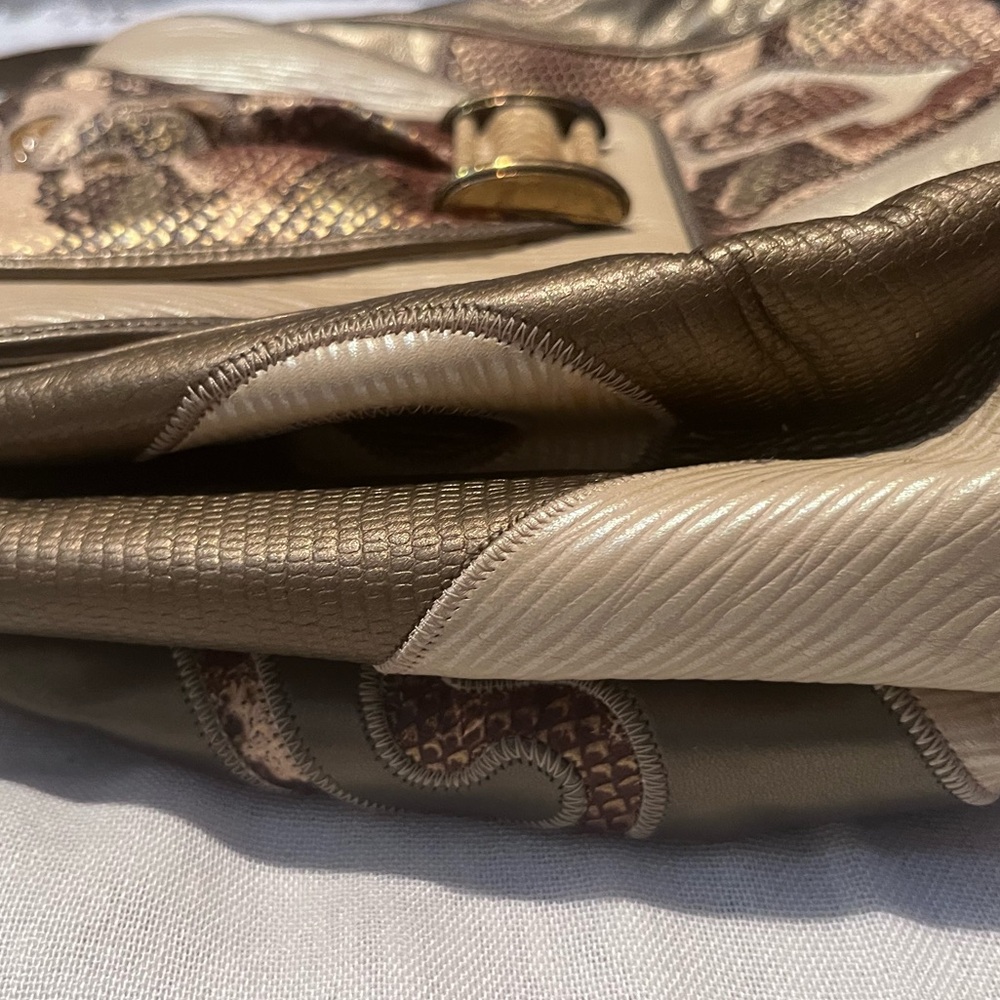 Sharif Patchwork Mixed Media Lizard Texture Vinta… - image 8